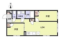 北新宿レーベル 2LDKの間取図画像