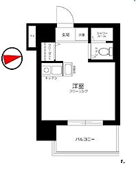 東京メトロ丸ノ内線 新中野駅 徒歩4分の賃貸マンション 3階ワンルームの間取り