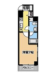 ラ・ヴイスタ西新宿 1Kの間取図画像