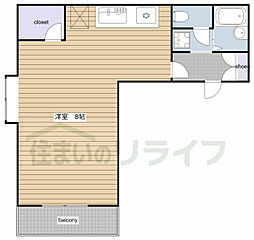 JR総武線 大久保駅 徒歩5分の賃貸マンション 2階ワンルームの間取り