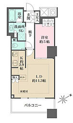 都営大江戸線 西新宿五丁目駅 徒歩8分の賃貸マンション 24階1LDKの間取り