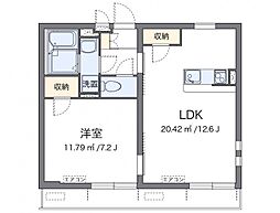 ソレイユ中野新橋 1LDKの間取図画像