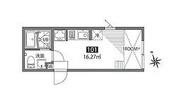 京王井の頭線 三鷹台駅 徒歩8分の賃貸アパート 1階ワンルームの間取り