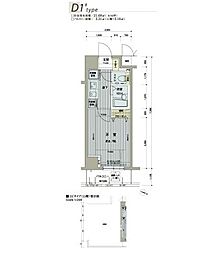 メインステージ西新宿 1Kの間取図画像