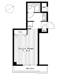 JR中央線 高円寺駅 徒歩6分の賃貸マンション 3階1Kの間取り