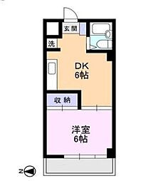 シャトレ中野新橋 1DKの間取図画像