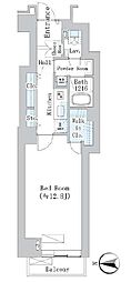恵比寿ガーデンテラス弐番館 1Kの間取図画像