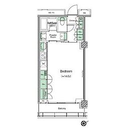 渋谷キャスト ワンルームの間取図画像