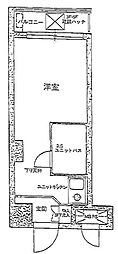 ライオンズマンション西新宿第8 ワンルームの間取図画像