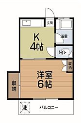 JR中央線 西荻窪駅 徒歩10分の賃貸アパート 2階1DKの間取り