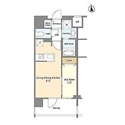 東京メトロ丸ノ内線 中野坂上駅 徒歩7分の賃貸マンション 5階1LDKの間取り