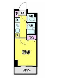 メインステージ西新宿 1Kの間取図画像