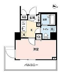 レジディア広尾2 1Kの間取図画像