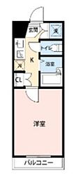 ルーブル中目黒 1Kの間取図画像