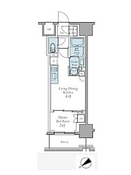 クレストコート東中野 1LDKの間取図画像