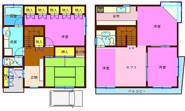 【Floor Plan】5K＋カースペース1台※図面と完成時に相違がある場合は現況優先とします。
