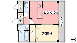 パークハイツ道後 1LDKの間取図画像