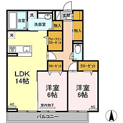 レジデンスSUMIHOU 2LDKの間取図画像
