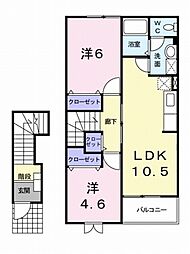 ビルゴ・メーラB 2LDKの間取図画像