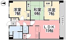 パークヒルズ道後 3LDKの間取図画像
