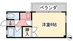 キャンパスパル 1Kの間取図画像