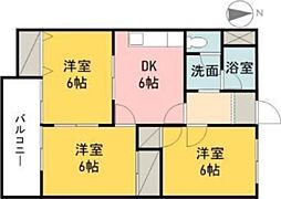 アイケンハイツ 3DKの間取図画像