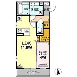 ロード88ミヨシ 1LDKの間取図画像