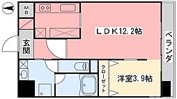 アーバン松前町 9階1LDKの間取り