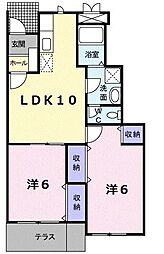 エスポワール 2LDKの間取図画像