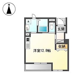 ヴィラ田中-C ワンルームの間取図画像