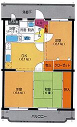間取図画像 3DK