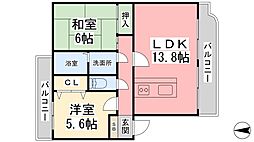 アバンティー2 2LDKの間取図画像