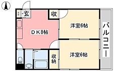 YAMANORI-2 2DKの間取図画像