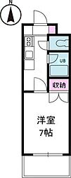 ジョイフル第3小坂 1DKの間取図画像