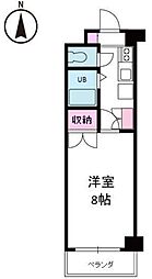 ジョイフル第5中村 1DKの間取図画像