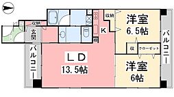 ヴァン・ヴィヴァン三番町 2LDKの間取図画像