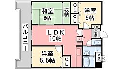 シスコ灘町キャッスル 3LDKの間取図画像