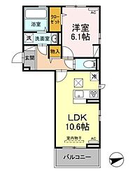 ルーチェ道後 1LDKの間取図画像
