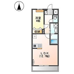シェルルコート 1LDKの間取図画像