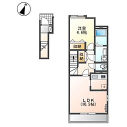 ランド・ヴェルジュ 1LDKの間取図画像