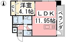 ソレイユ・道後 1LDKの間取図画像