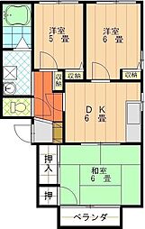 フレグランス枝松B 3DKの間取図画像