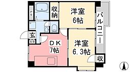サザンコート3 2DKの間取図画像