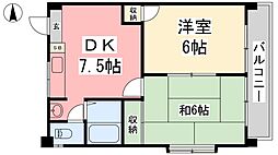 フレーベルハイツ 2DKの間取図画像