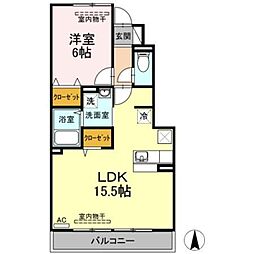 エステートB 1LDKの間取図画像