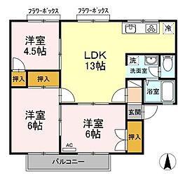 セジュールMG2 3LDKの間取図画像