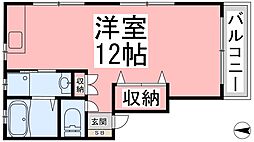 コーポドレミ ワンルームの間取図画像