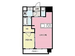 Credo in te 西垣生 1LDKの間取図画像