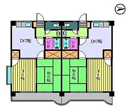 第82杉フラット 2DKの間取図画像