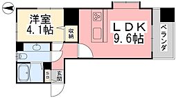 ヴァレーレ県庁前 1LDKの間取図画像
